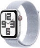 Apple Watch SE (2024) Cellular 40mm, Aluminium Silber mit Cloud Blue Wechselarmband