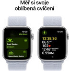 Apple Watch SE (2024) Cellular 40mm, Aluminium Silber mit Cloud Blue Wechselarmband