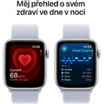 Apple Watch SE (2024) Cellular 40mm, Aluminium Silber mit Cloud Blue Wechselarmband