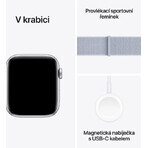 Apple Watch SE (2024) Cellular 40mm, Aluminium Silber mit Cloud Blue Wechselarmband