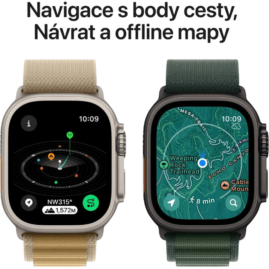 Apple Watch Ultra 2 (2024) 49mm, Natürliches Titan mit gelb-braunem Alpine M