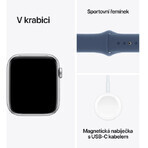 Apple Watch SE GPS + Cellular 44mm Caja de aluminio plateada con correa deportiva vaquera - M/L