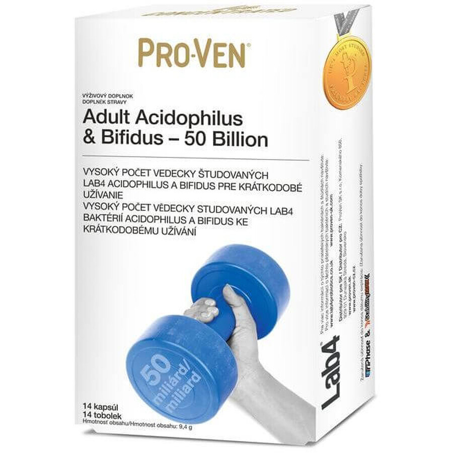 Pro-Ven Adult Acidophilus & Bifidus 50 Miljard 14 capsules