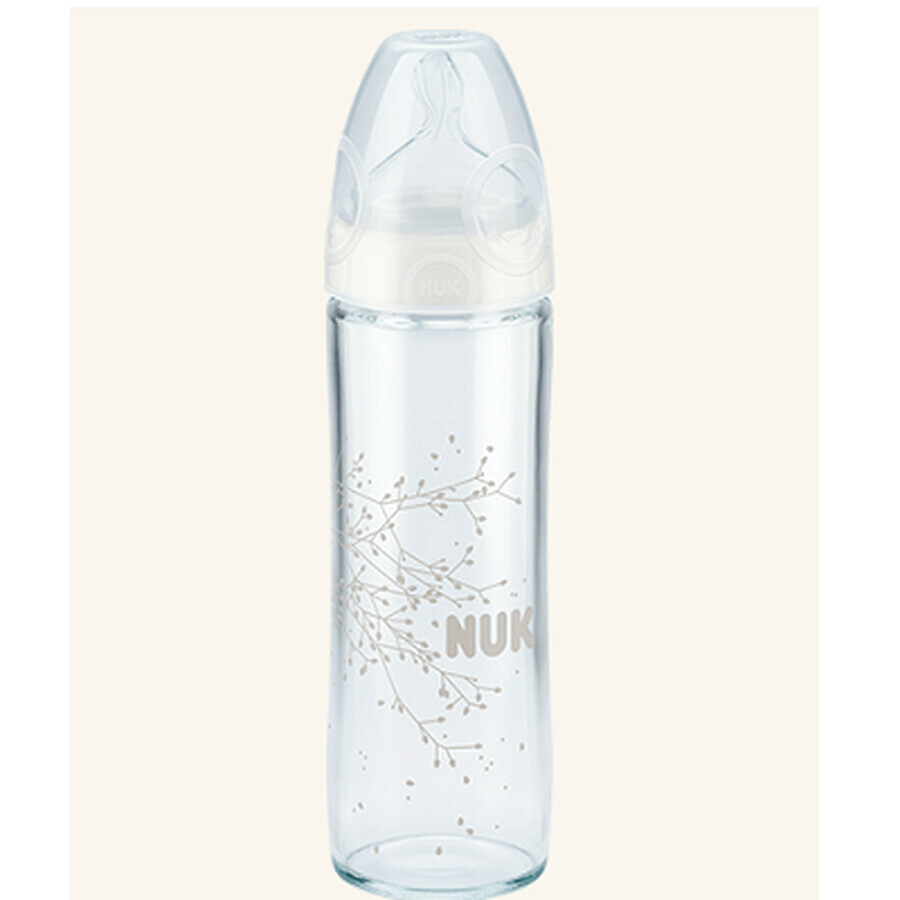 Glasflasche mit Silikonsauger New Classic, 0-6 Monate, 240 ml, Nuk