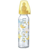 Biberon din sticlă cu tetină latex pentru lapte nr.1, 250 ml, 35011, Nip