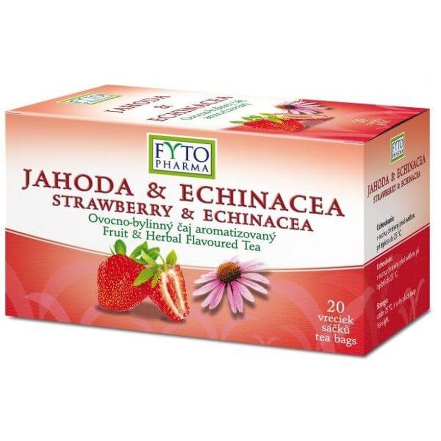 Fyto Pharma Tè alla fragola ed echinacea in bustine con imbuto 20 x 2 g