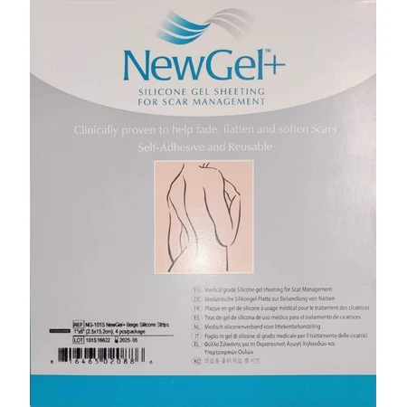 NewGel+ NG-101S Beige silicone bandage patch 2.5 x 15.2 cm, 4 pieces