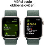 Apple Watch SE (2024) Cellular 40 mm, alluminio bianco stellare con cinturino di ricambio verde lago