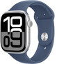 Apple Watch Series 10 GPS + Cellular 42mm Silber Aluminium Geh&#228;use mit Denim Sport Band - M/L