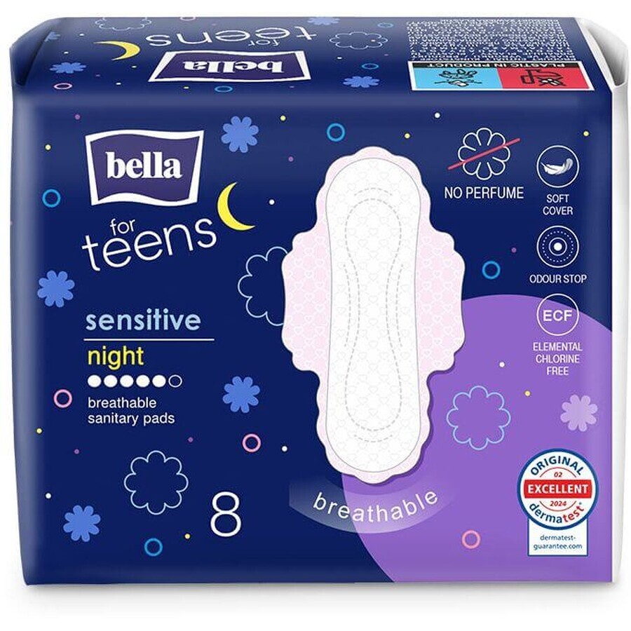 Bella For teens ultrafeine empfindliche Pads für die Nacht 8 Stück