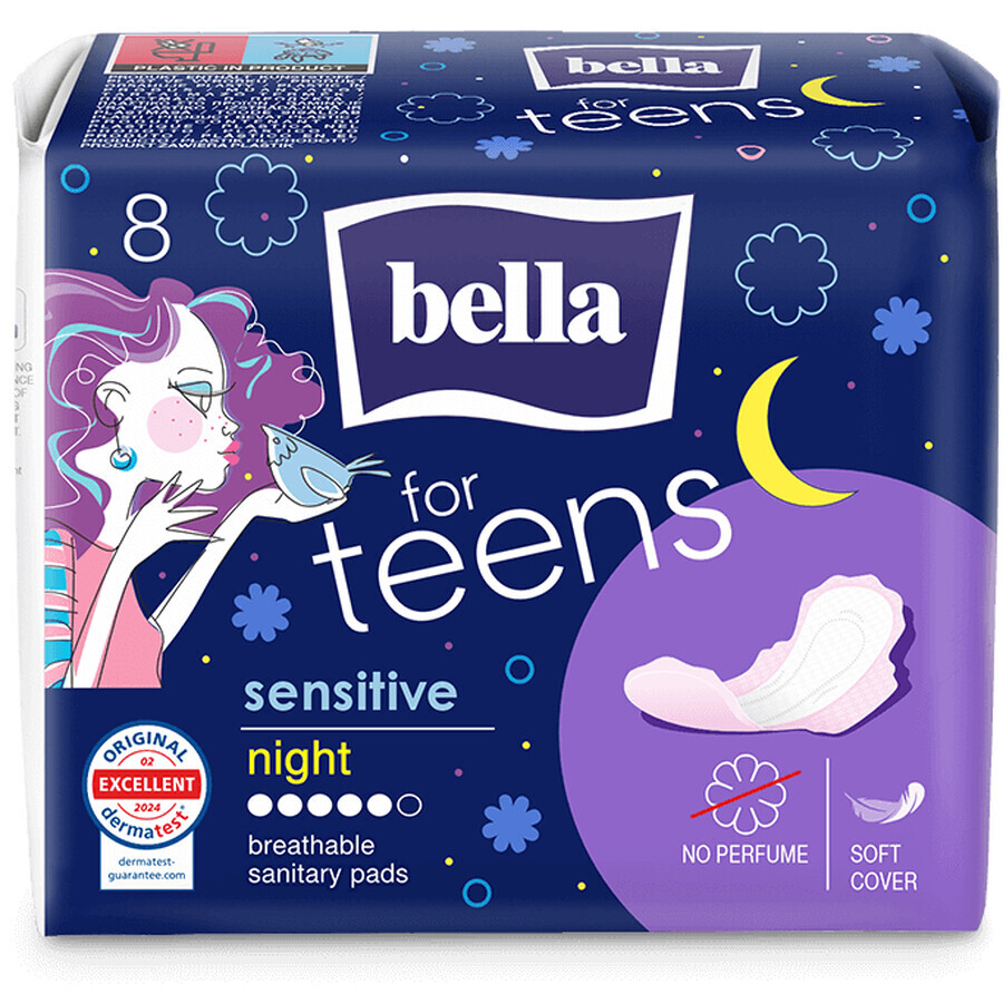 Bella For teens ultrafeine empfindliche Pads für die Nacht 8 Stück