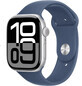 Apple Watch Series 10 GPS 42mm Silbernes Aluminiumgeh&#228;use mit Denim-Sportband - M/L