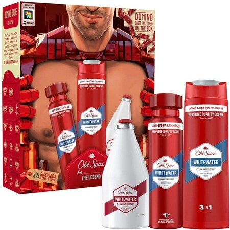 Old Spice Ironman für Männer: Set mit Deo-Spray, Duschgel und Whitewater-Aftershave mit frischem Whitewater-Geschmack