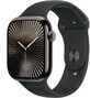 Apple Watch Series 10 GPS + Mobilfunk 42mm Schiefer Titanium Geh&#228;use mit schwarzem Sportband - M/L