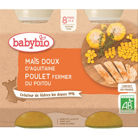 Babybio-Menü Zuckermais mit Huhn 2 x 200 g