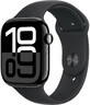 Apple Watch Series 10 GPS + Cellular 42mm Jet Black Aluminium Geh&#228;use mit schwarzem Sportband - M/L