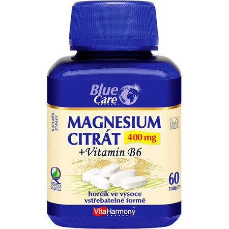 VitaHarmony Magnesiumcitrat 400 mg+Vitamin B6, 60 Tabletten