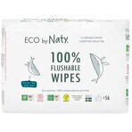 Unscented wet wipes Eco by Naty ECO - flushable - conveniently packed 3 x 56 pcs