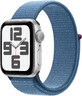 Apple Watch SE GPS GPS 40mm Silber Aluminium Geh&#228;use mit Winter blau Sport Schleife