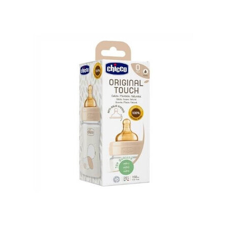 Biberon sticla original touch,tetina cauciuc, flux lent, 150ml, Chicco