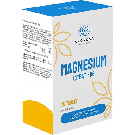 Aporosa Magnesiumcitrat + B6 75 Tabletten