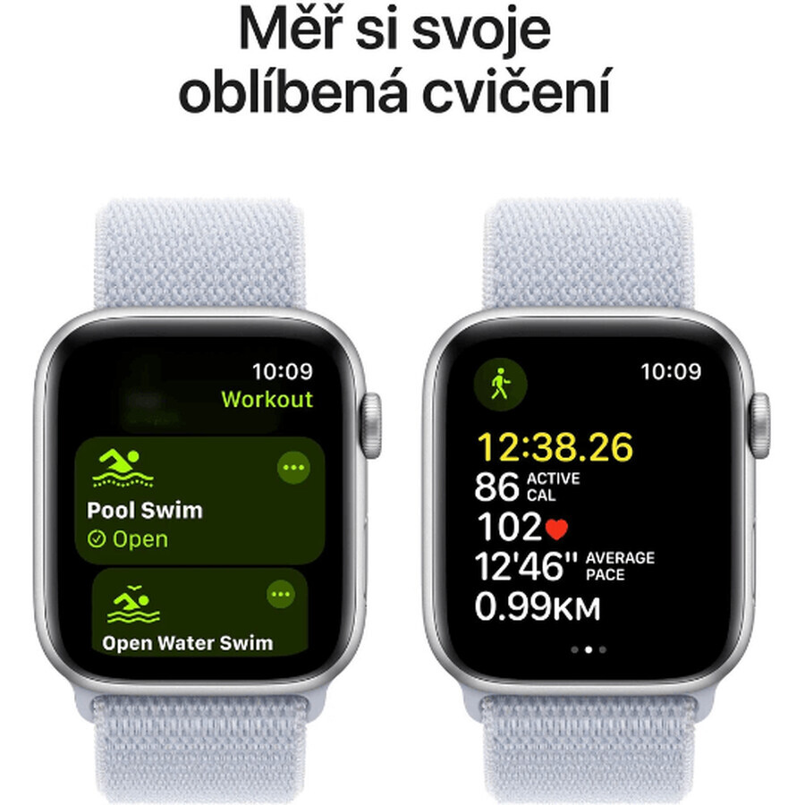 Apple Watch SE GPS 40mm Silber Aluminium Gehäuse mit Sport Schnalle Blue Cloud