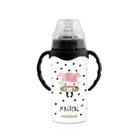 Biberon termos pentru lichide, Thermobaby Magical, 0-2 ani, 240 ml, Miniland