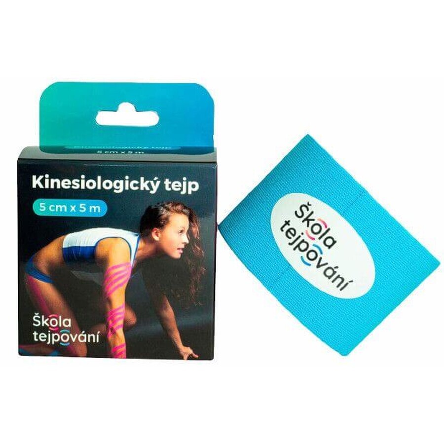 Taping School Kinesiologisches Band, blau 5 m