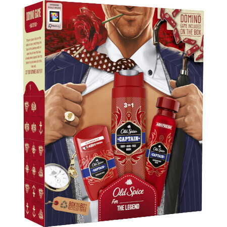 Old Spice Gentleman: set van vaste deodorant + deodorant spray en Captain douchegel met sandelhout en citrusnoten