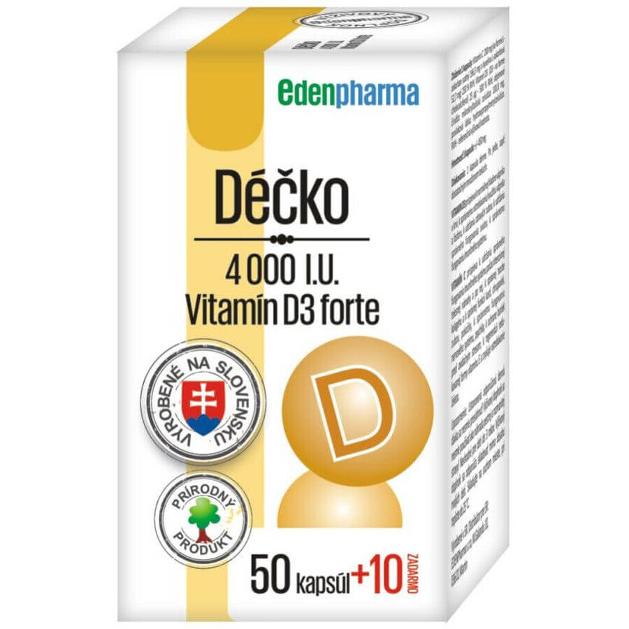 EdenPharma Déčko 4000 IU, Vitamin D3 stark 60 Kapseln