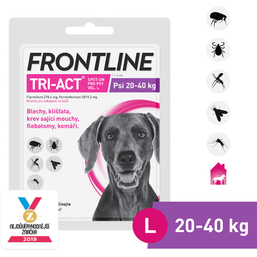 Frontline Tri-Act Spot-On für Hunde L Boden 4 ml