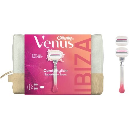 Borsa regalo da donna Gillette Venus Comfortglide Festival: rasoio + 2 testine + borsa da bagno