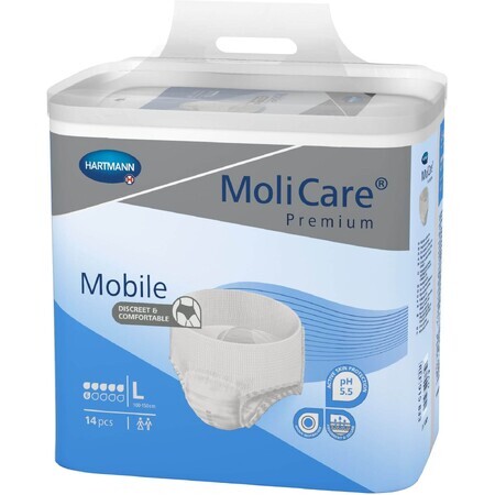 Molicare Premium Mobile 6 Tropfen L blau blau Stretch Schlüpfer 14 Stück