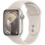 Apple Watch Series 9 GPS 41mm Starlight 41mm Starlight Aluminiumgehäuse mit Starlight Sportarmband - S/M