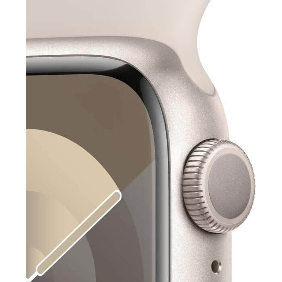 Apple Watch Series 9 GPS 41mm Starlight 41mm Starlight Aluminiumgehäuse mit Starlight Sportarmband - S/M