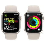 Apple Watch Series 9 GPS 41mm Starlight 41mm Starlight Aluminiumgehäuse mit Starlight Sportarmband - S/M