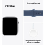 Apple Watch SE (2024) Cellulaire 40mm, aluminium argenté avec bracelet sport Denim M/L