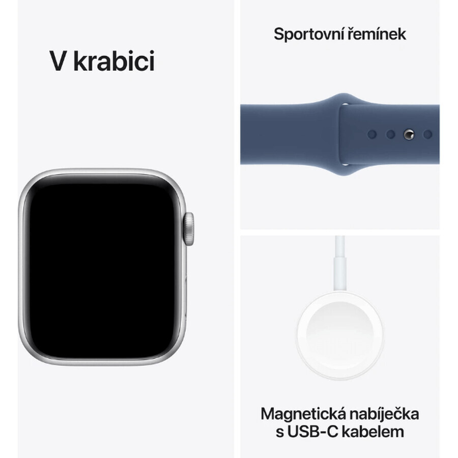 Apple Watch SE (2024) Cellulaire 40mm, aluminium argenté avec bracelet sport Denim M/L