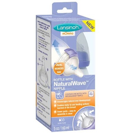 Lansinoh NaturalWave Flasche mit Sauger 160 ml