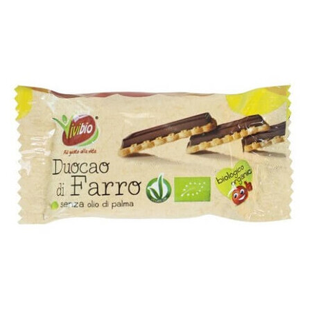 Biscuiți Bio Vegani din spelta cu înveliș de ciocolată, 28g, Vivibio