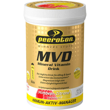 Peeroton MVD Bebida Mineral Vitamínica con sabor a frambuesa y limón 300 g