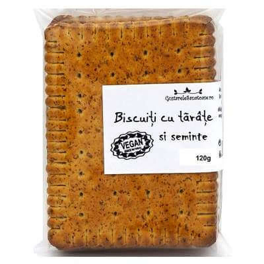 Biscuiți cu târâte și semințe, 120 g, GreenSense