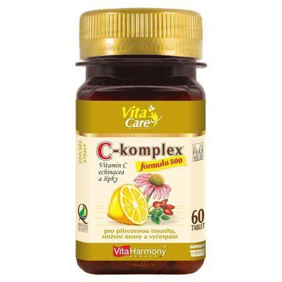 VitaHarmony C-complex 500mg Vitamine C, echinacea en arrowroot 60 tabletten