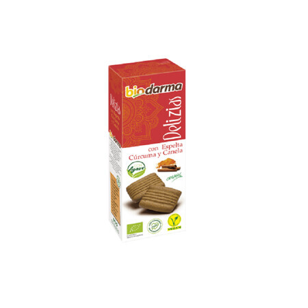 Biscuiți din Spelta cu Turmeric și Scorțișoară, 135 gr, Delizia, Bio Darma