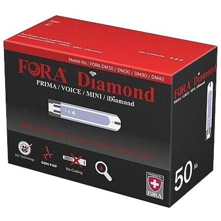 Fora Diamond Teststreifen für Diamond Blutzuckermessgeräte. 50 Stück