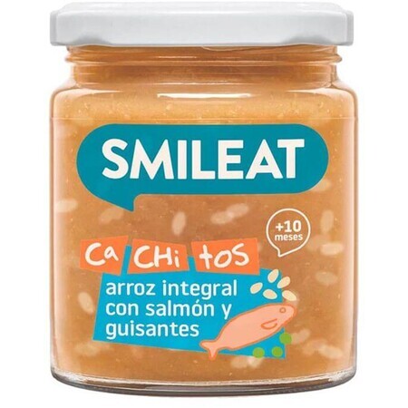 Smileat Bio-Lachs mit braunem Reis und Gemüse mit nativem Olivenöl extra 10M+ 230 g