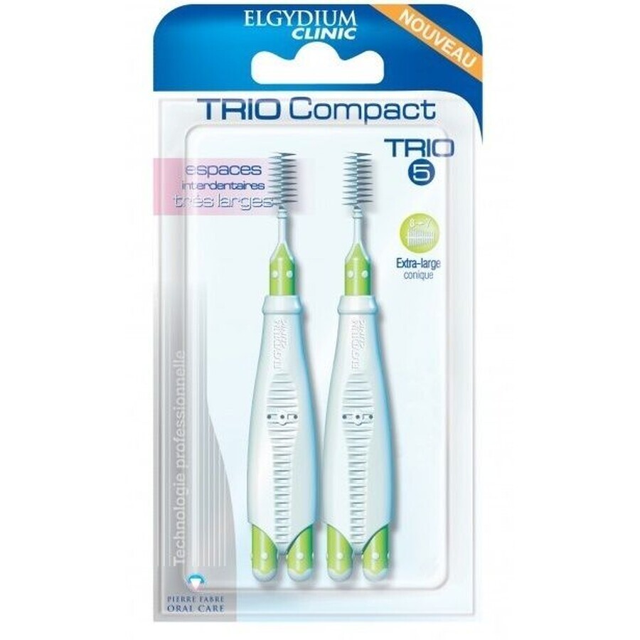 Elgydium Clinic Trio compact - Trio von 5 Interdentalbürsten in einem Halter 6 Stück