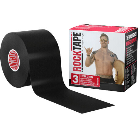 RockTape H2O kinesiologisches Band - schwarz 5 cm x 5 m