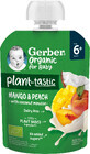 Gerber Mango und Pfirsich Beutel mit Bio-Kokosmilch 80 g