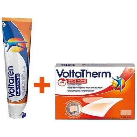 Voltaren Forte 2 32% Gel 180 g + VoltaTherm Wärmepflaster zur Schmerzlinderung 5 Stück